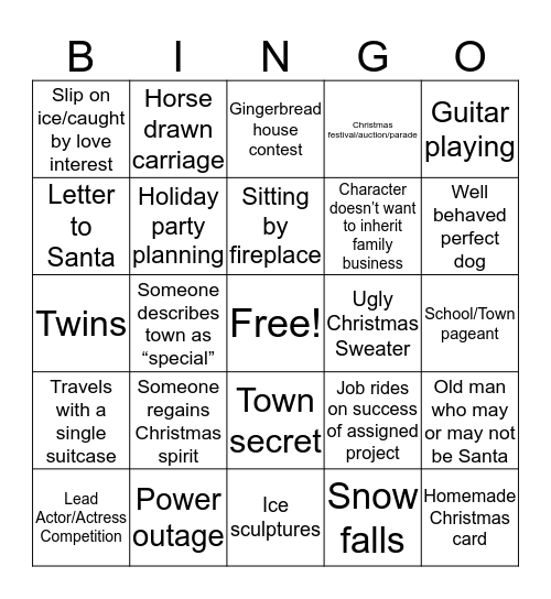 Christmas Movie BINGO!! Bingo Card