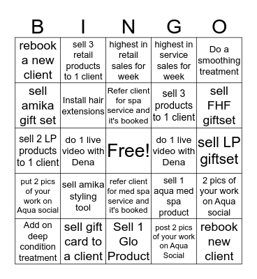 Salon Bingo Card