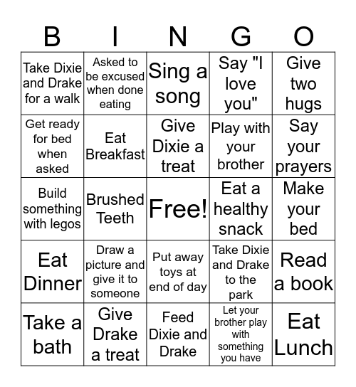 Thanksgiving Bingo Card