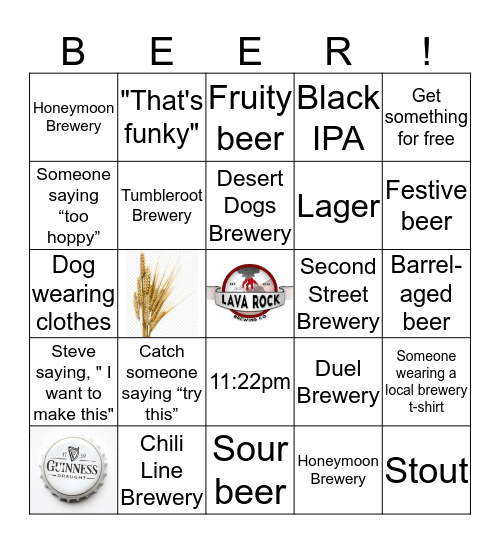 Birthday Brewery Beer BINGO Card