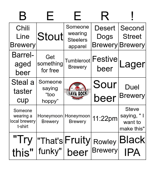 Birthday Brewery Beer BINGO Card