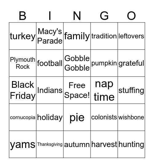 November PBIS BIngo Card