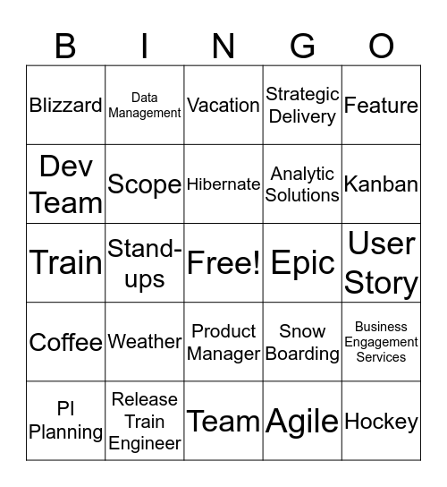 IM&A Bingo Card