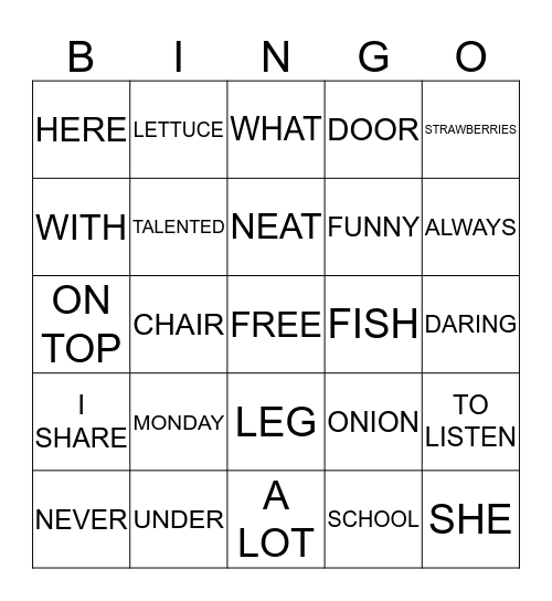 REALIDADES 1 Bingo Card