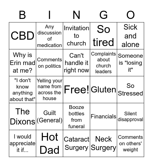 Thanksgiving Bingo Card