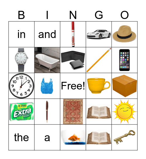 Lesson 1 Sight Word - a  Bingo Card