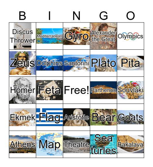 Greece Bingo Card