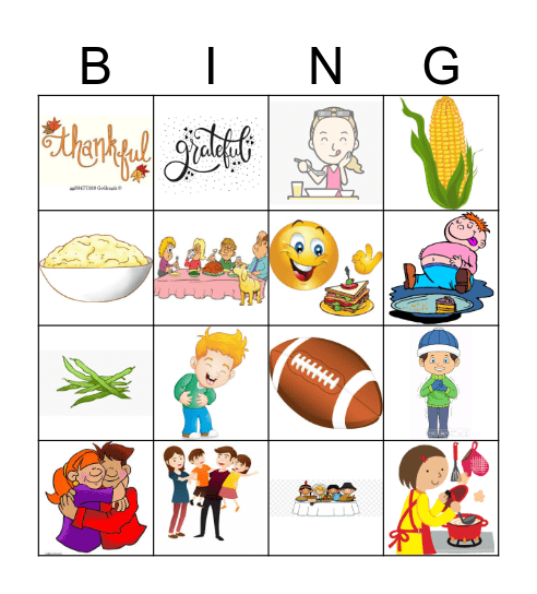 Thanksgiving Bingo Card