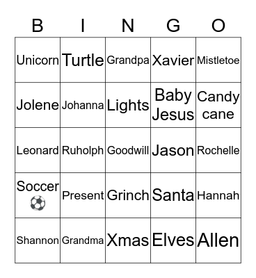 Bunny bingo Card