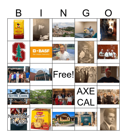 Papa's 90th Birthday Bingo Card