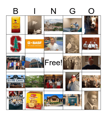 Papa's 90th Birthday Bingo Card