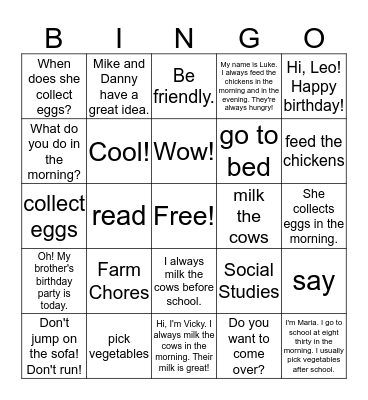 Unit 6 Bingo Card
