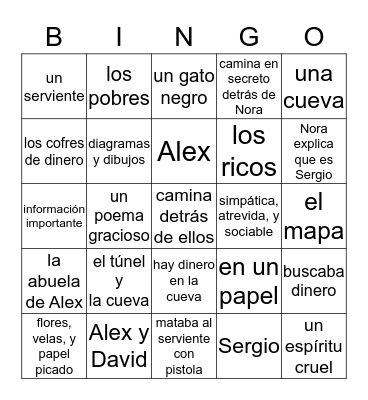 Tumba 1-8 Bingo Card