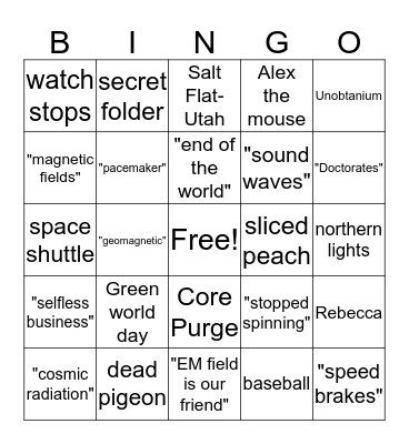 The Core Bingo Card