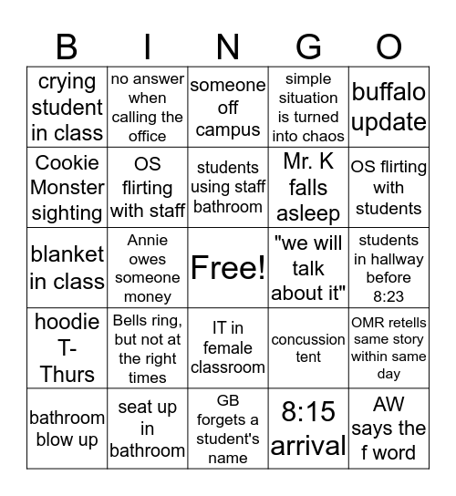 Thanksgiving Bingo Card