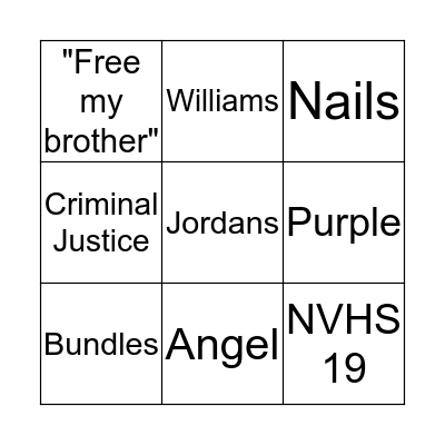 Aniya's Day Bingo Card