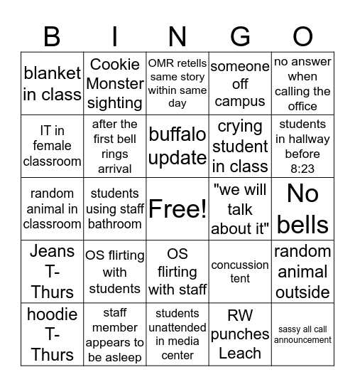 Thanksgiving Bingo Card