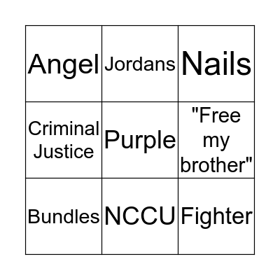 Aniya's Day Bingo Card