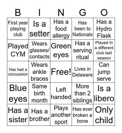 ECP 14 FREEZE BINGO: Find someone who... Bingo Card
