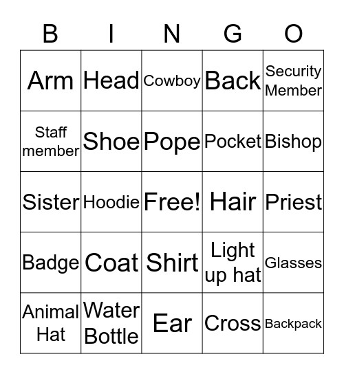 Clothes Pin Bingo Card