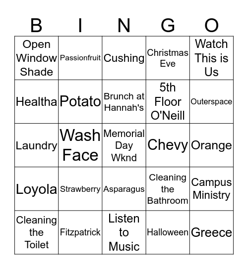 iSleep BINGO Card