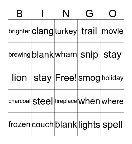 3rd Sonday Sight Words - New Bingo Card