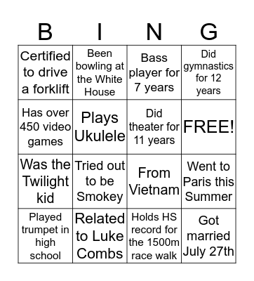 Almost Thanksgiving Dinner Bingo Card