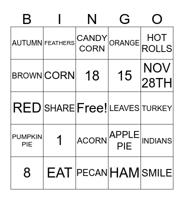 FEAST Bingo Card