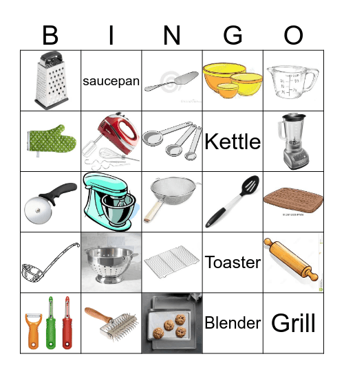 Kitchen Equipment Bingo Card