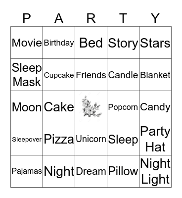 Pajama Party BINGO! Bingo Card