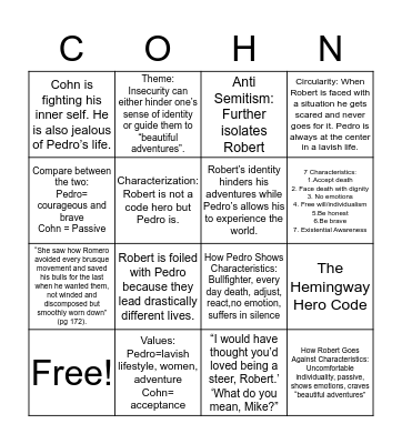 Romero and Bingo Card