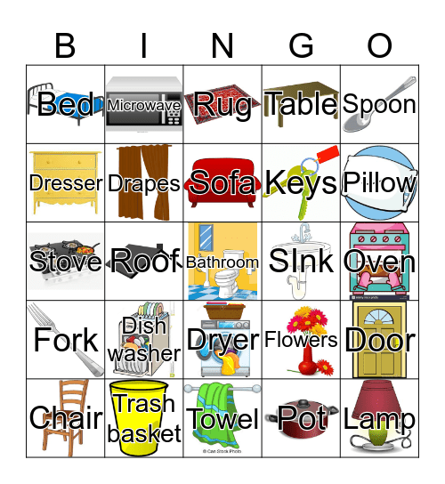 House / Casa Bingo Card