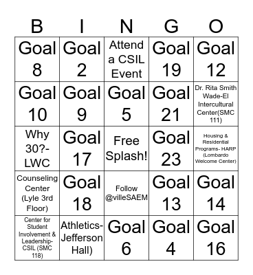 SAEM DEPARTMENT BINGO Card
