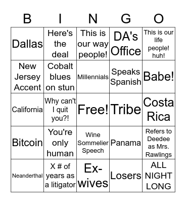 Clay Bingo Card