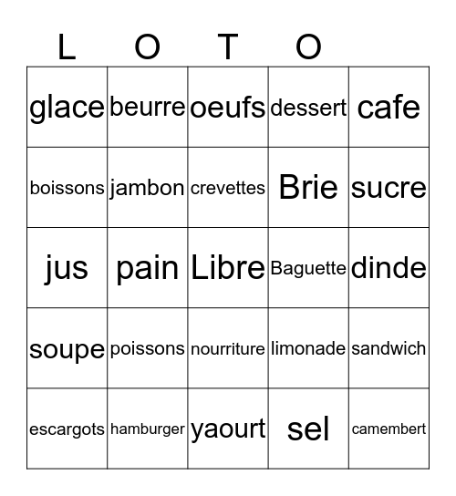Loto de Thanksgiving Bingo Card