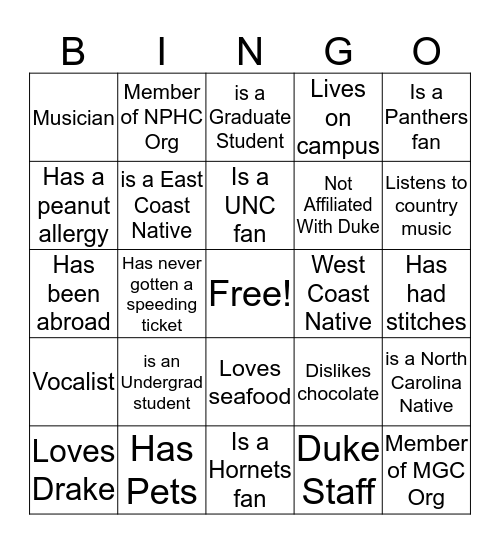 Find Someone Who... Bingo Card