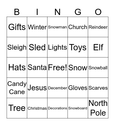 Healing Spring Christmas Bingo Card