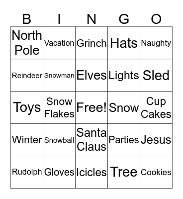 Healing Spring Christmas Bingo Card