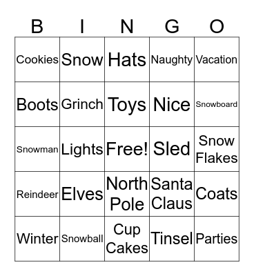 Healing Spring Christmas Bingo Card