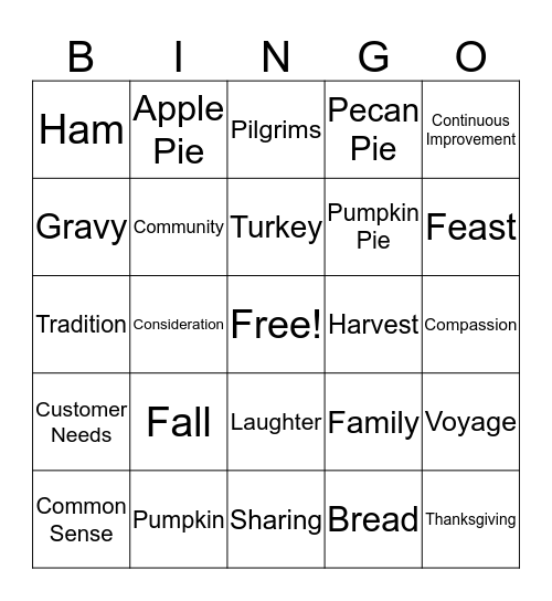 Ashburn/FST Thanksgiving Bingo!!! Bingo Card