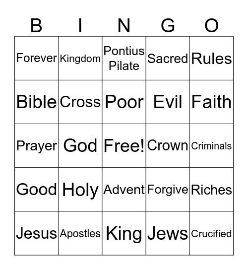 Christ our King Bingo Card