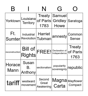 TCAP Bingo 3 Bingo Card