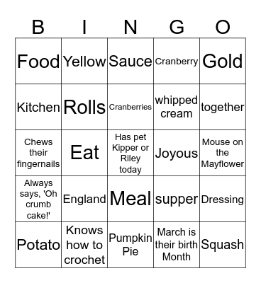 Happy Friendsgiving! Bingo Card