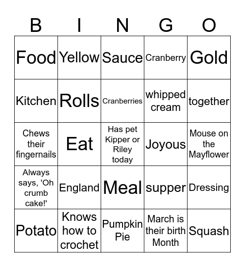 Happy Friendsgiving! Bingo Card