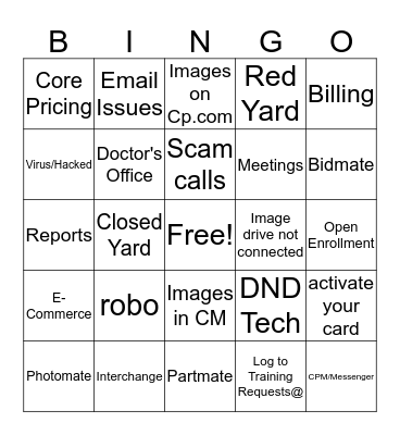 Car Partians Bingo Card