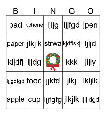 Holiday Bingo Card