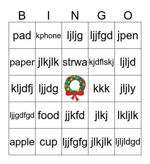 Holiday Bingo Card