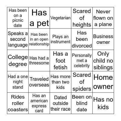 FIND SOMEONE WHO.. Bingo Card