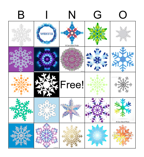 SNOWFLAKES Bingo Card
