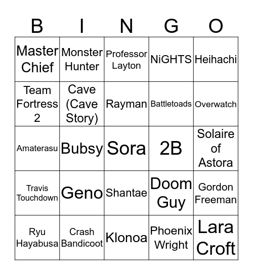 Smash Ultimate DLC Fighter #5 Bingo Card